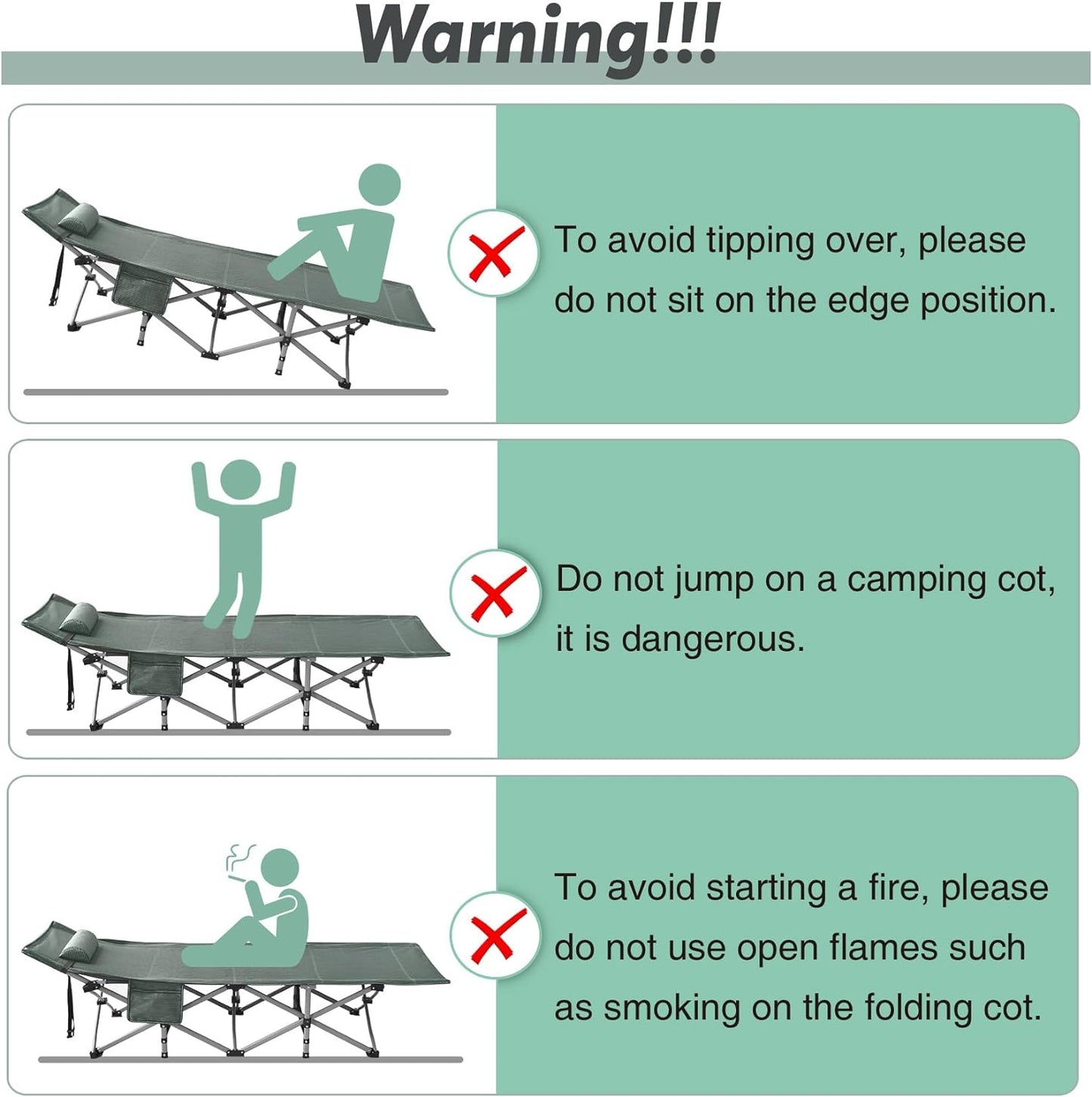 CampEase™ - Folding Camping Cot With Mattress