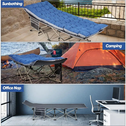 CampEase™ - Folding Camping Cot With Mattress