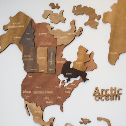 3D World Map Wall Art